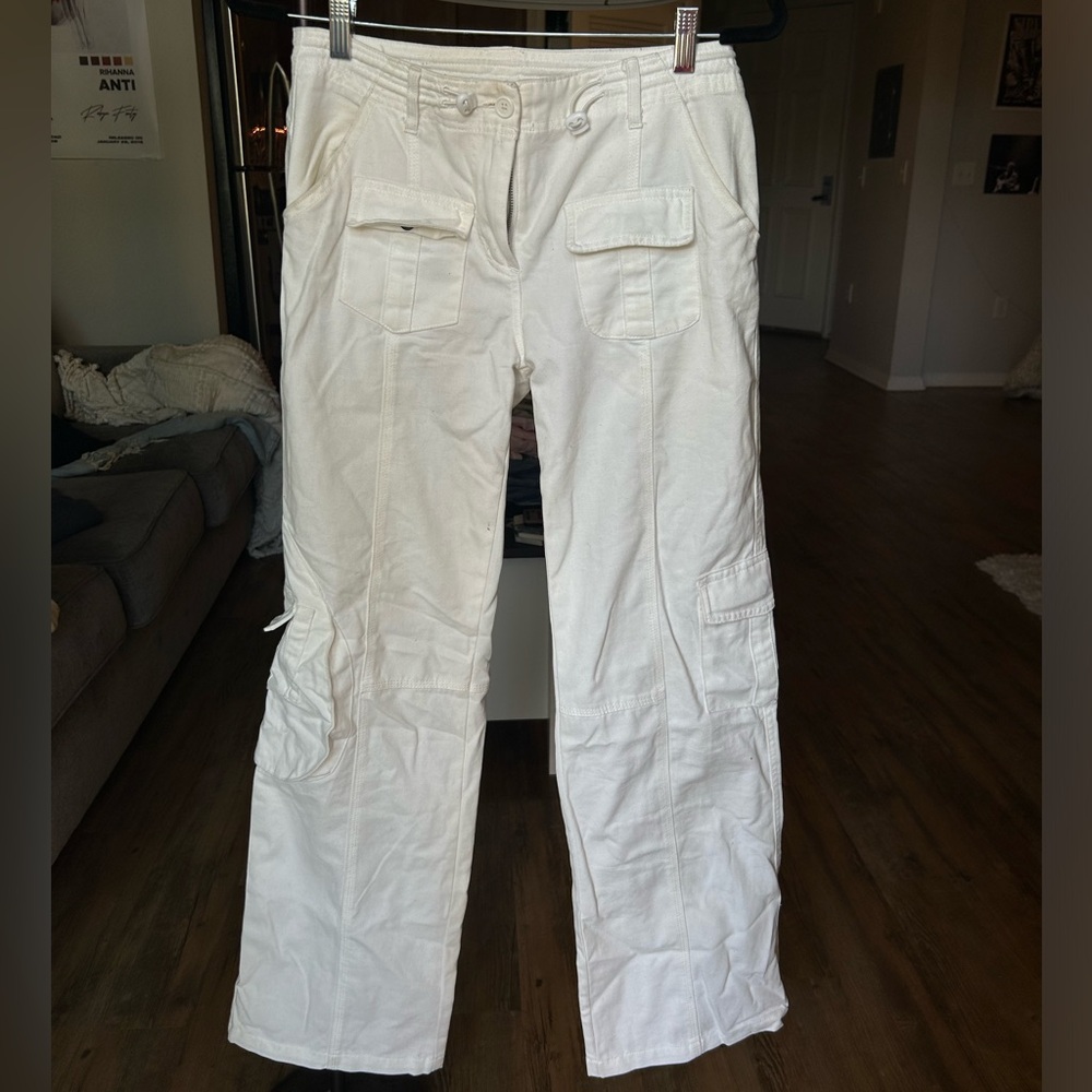 Brandy Melville Jemma White Cargo Pants